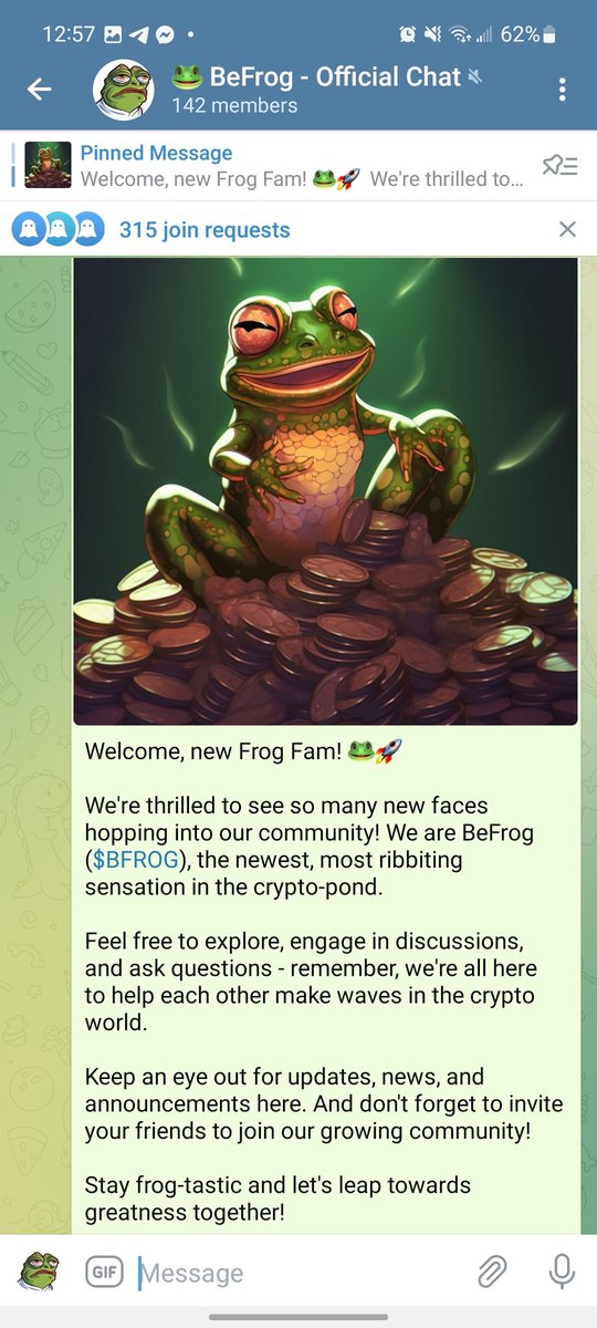 BFROG_OFFICIAL's tweet photo. 🐸Our tweet made a splash!🌊

 With 315 requests, 142 new members joined our Telegram. BeFrog community is growing stronger!  

Who's next to join the pond? Don't miss out on being part of this ribbiting adventure!

 #BeFrogRevolution #CryptoCommunity https://t.co/fWZPgHYCqY