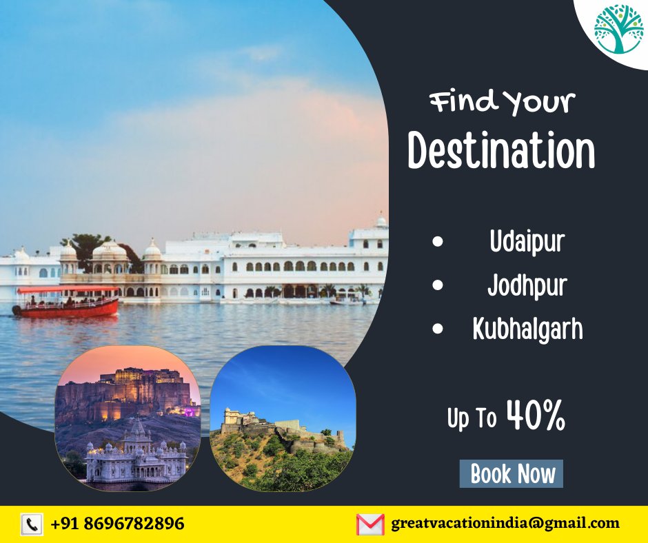 Ready to explore new destinations? Let us help you find your perfect destination...!!
For Booking or any Enquiry call at 8696782896

#greatvacationtravelagency #travelling #TravelTours #BookNow #AdventureAwaits #ExploreMore #Wanderlust #udaipur #udaipurtravelagency