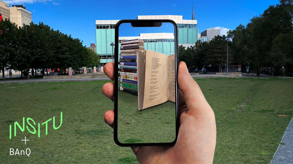 _BAnQ's tweet photo. Depuis hier, vous pouvez utiliser l’application INSITU de @MTLenHistoires pour vous promener dans le Jardin d’art de la Grande Bibliothèque et découvrir des extraits de livres de nos collections. 📚 📱

Une expérience unique et innovante qui allie technologie et culture  ! https://t.co/txqXv8p8fe