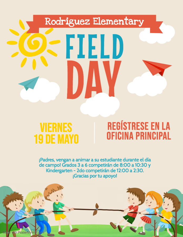 Our Spring Field Day is this Friday! 🌞🌸Come cheer your student on! Details below: