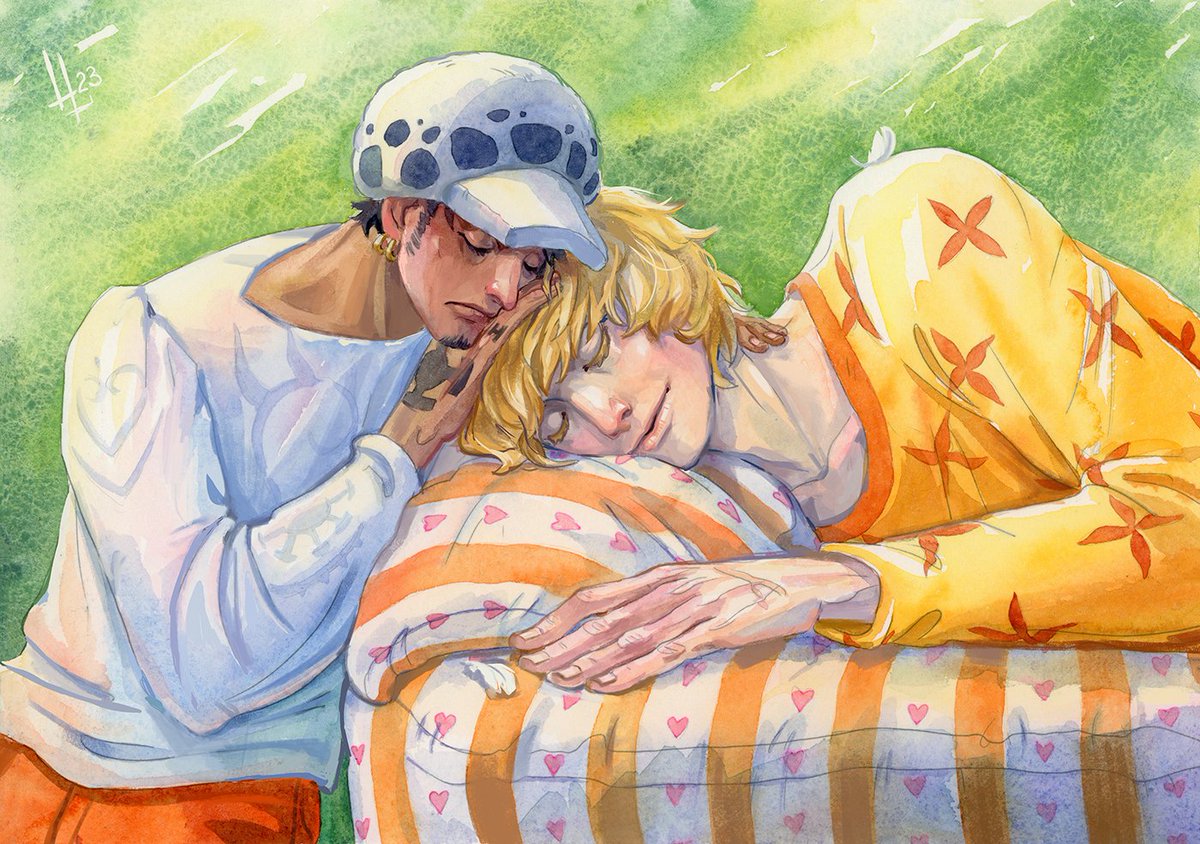 Good morning, Cora-san! (Law has been keeping Cora-san's dreams since he fell asleep!) 
(We just returned to one of our favorite plots - another one is about food😅)
#Corazon #ONEPIECE