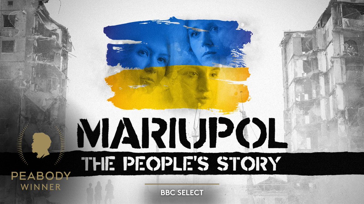 PeabodyAwards's tweet photo. True to the documentary film’s title, testimonials featured in 'Mariupol: The People’s Story' chronicles the way a once-bustling European center was ravaged in a matter of weeks.

For offering an unwavering on-the-ground look at the craven destruction at the hands of the Russian military, as well as the gritty resilience showcased by the residents, 'Mariupol: The People’s Story' earns a Peabody. 🏆  #PeabodyWinner #StoriesThatMatter