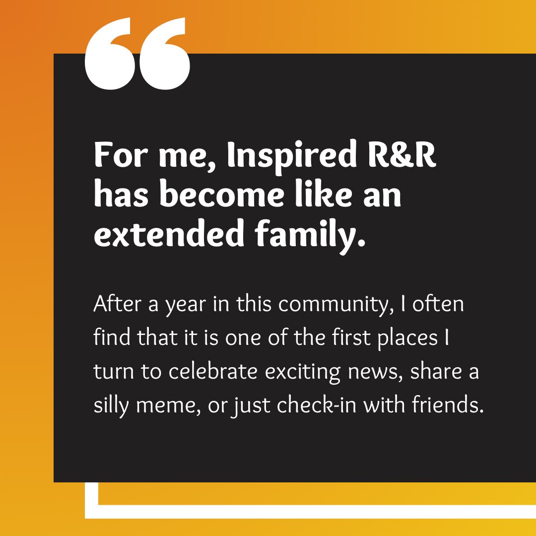 r_inspired's tweet photo. Inspired R&amp;R started as a group of people looking for community and connection in new ways and has grown into a place where people can authentically be themselves and build real friendships. 

It’s one of our favorite things about the community that we hope continues to grow! 💛 https://t.co/qH6JxKhjaV