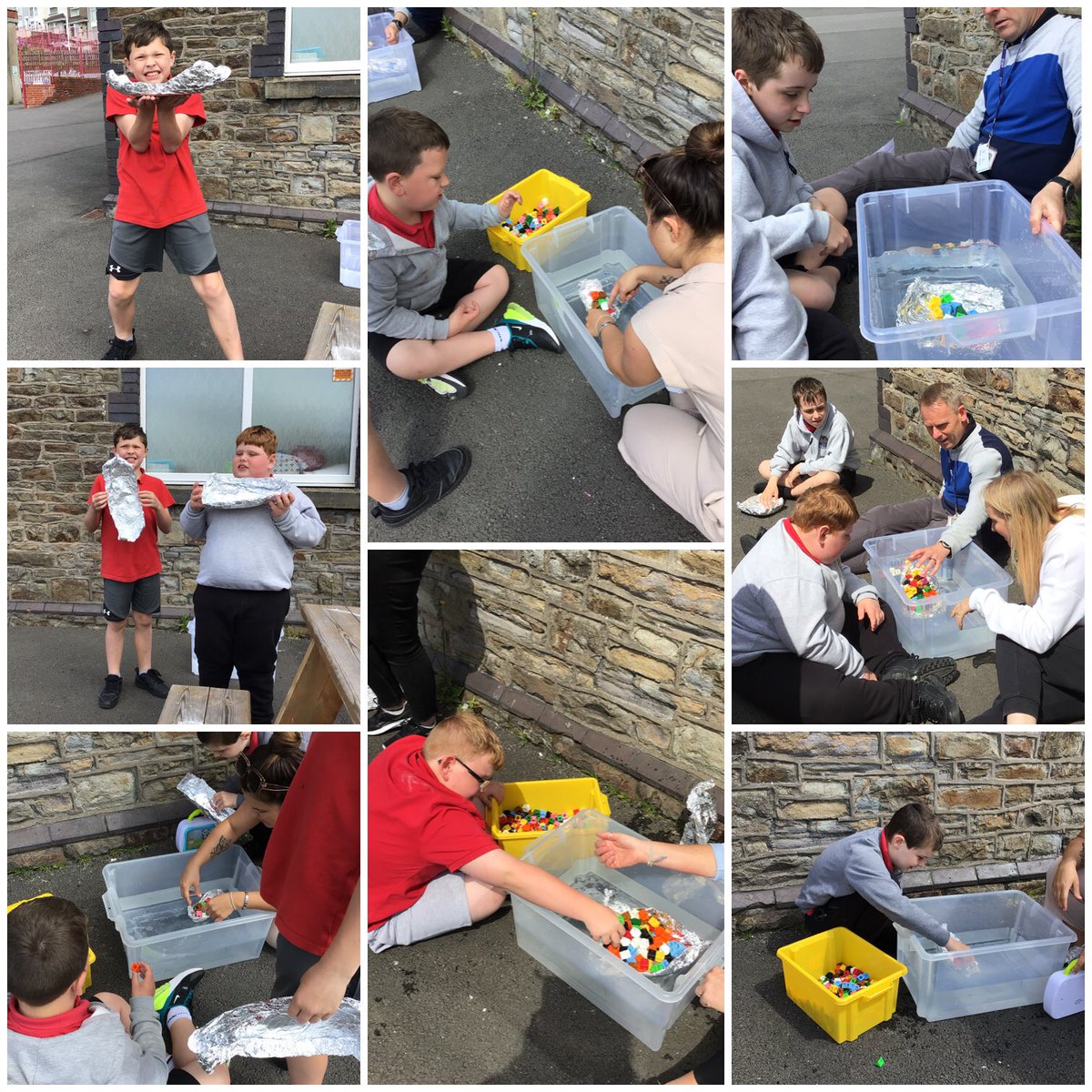 DanygraigP's tweet photo. An excellent learning experience for the Sunbeams today as they repeated last week’s lesson in which they made foil boats that needed to carry cargo. This time they improved their designs and as a result every boat carried more cubes. #cleverlearning. #DYGPSCI #DYGPFUN https://t.co/0GfxFQ8sNj