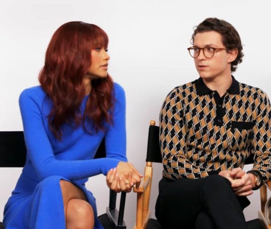 kittischmitti's tweet photo. My absolute favorite thing about MCU Spider-Man movie releases is when the press tour hits and Tom and Zendaya look more like Peter and MJ than they do in the actual movie https://t.co/NzQoomKzic