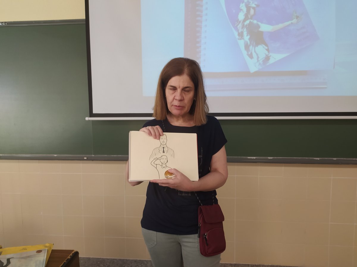TaecUma's tweet photo. Una edición más contamos con Xisca @frigopons , artista con discapacidad visual. Con ella, hemos trabajado el tema de la accesibilidad a los museos, el alfabeto braille y cómo hacer accesible un cuadro representando una maqueta del mismo utilizando el olfato, el tacto y el oído. https://t.co/xcvSAPR97Q