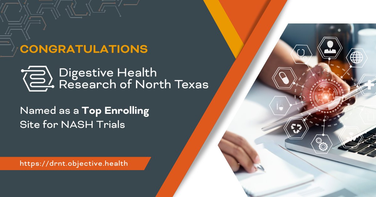 Objhealth's tweet photo. Congratulations to our Wichita Falls research center-of-excellence for being named a top enrolling site for Nonalcoholic Steatohepatitis (#NASH) trials in the country!

If you are interested in learning more about our NASH research capabilities, email us at info@objective.health. https://t.co/WkjSHgS50f