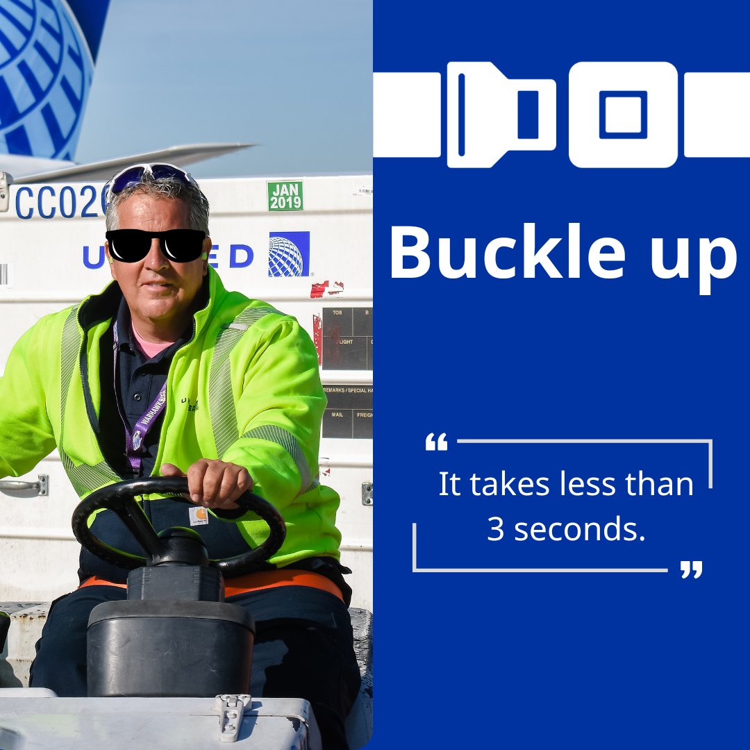 AOSafetyUAL's tweet photo. Buckle up. It's the only thing keeping you from being thrown out of the vehicle. 

1+click+go = 3 seconds 

#aosafety #nosmallrolesinsafety #buckleup #safedriving https://t.co/ShKqMdfAlH