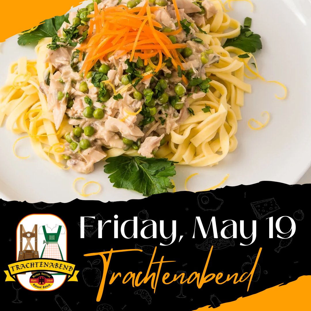 gacsri's tweet photo. Join us in the Ratskeller on Friday for our monthly Trachtenabend! This month's special menu will feature Hühnerfrikassee (Chicken Fricassee) with Spätzle and carrots for $15/serving.

Reservations are not required and doors open at 7PM. https://t.co/EBmhFess2N