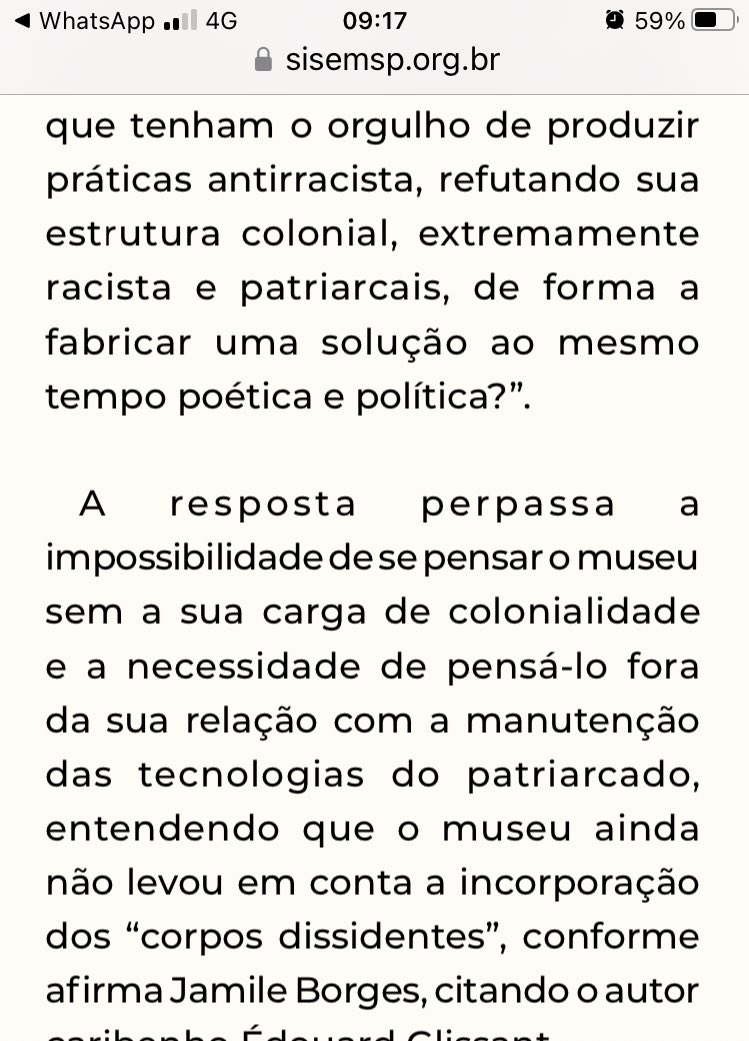 jamileufba's tweet photo. Mais uma alegria: disponível para download o Ebook resultado do Encontro Paulista de Museus 2022 em que tive a honra de participar numa mesa sobre Educação antirracista nos museus. Corre lá no site do @sisemsp pra baixar. Obrigada a toda a equipe SISEM. #enemu #museologia #muncab https://t.co/NbxNtSzWWc