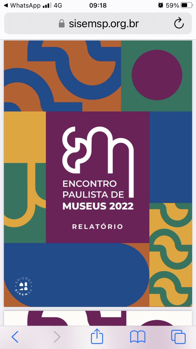 jamileufba's tweet photo. Mais uma alegria: disponível para download o Ebook resultado do Encontro Paulista de Museus 2022 em que tive a honra de participar numa mesa sobre Educação antirracista nos museus. Corre lá no site do @sisemsp pra baixar. Obrigada a toda a equipe SISEM. #enemu #museologia #muncab https://t.co/NbxNtSzWWc