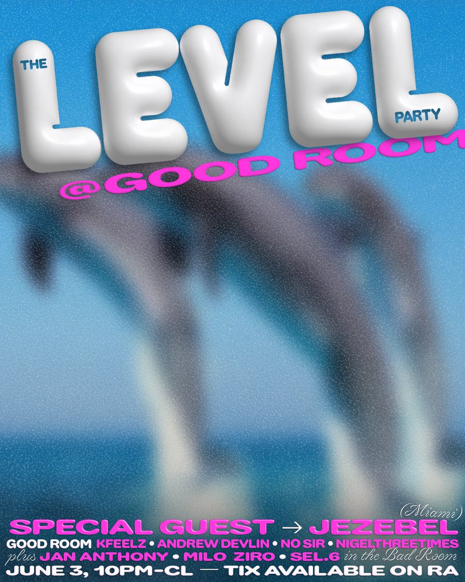 jezebelsound's tweet photo. NYC. We’re here at @GoodRoomBK with #TheLevelParty. Taking over the Bad Room with Jezebel residents @jan__anthony @milo00_ and special guest @sel6ix
Saturday, June 3 — 10PM til close
https://t.co/d9sQ3jKiL5 https://t.co/9AhKY0Wn6S