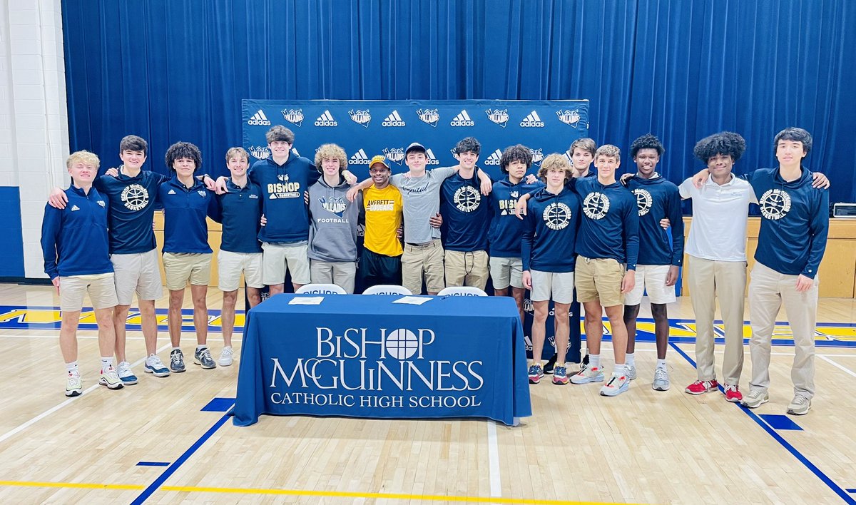 Congrats to our 2023 backcourt Andrew Schrage &amp; Jamison Graves on their signings today! PG Andrew Schrage signed w/Capital University (OH) &amp; CG Jamison Graves inked w/Averett University (VA)! 24 players in the last 20 seasons to go on to college 🏀 from our program! #AlwaysBishop