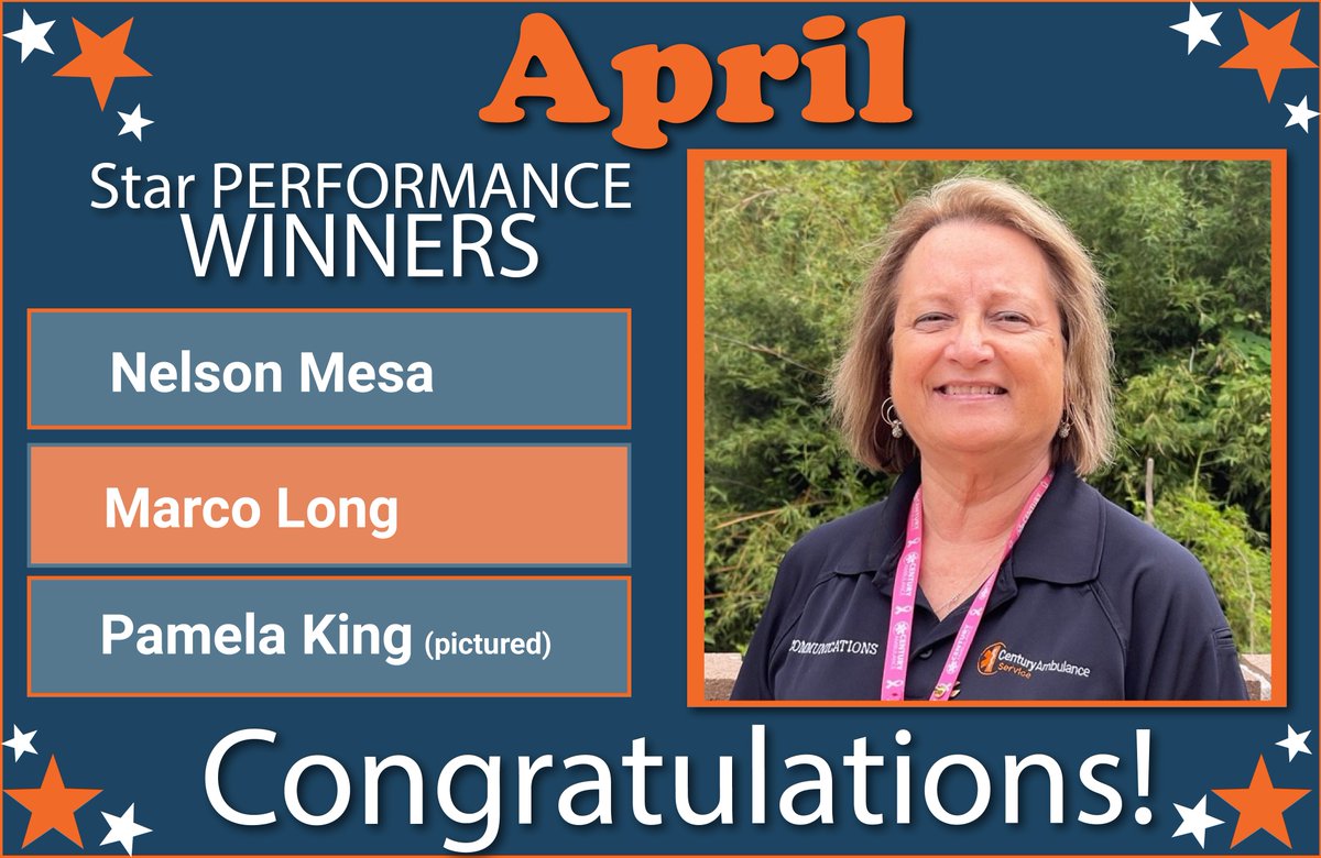 ⭐Star Performance April⭐ Last month more than ever we saw Stars rise up to the occasion and help out when our patients and team needed them the most. Great job everyone! We appreciate you 👏 #CenturyProud