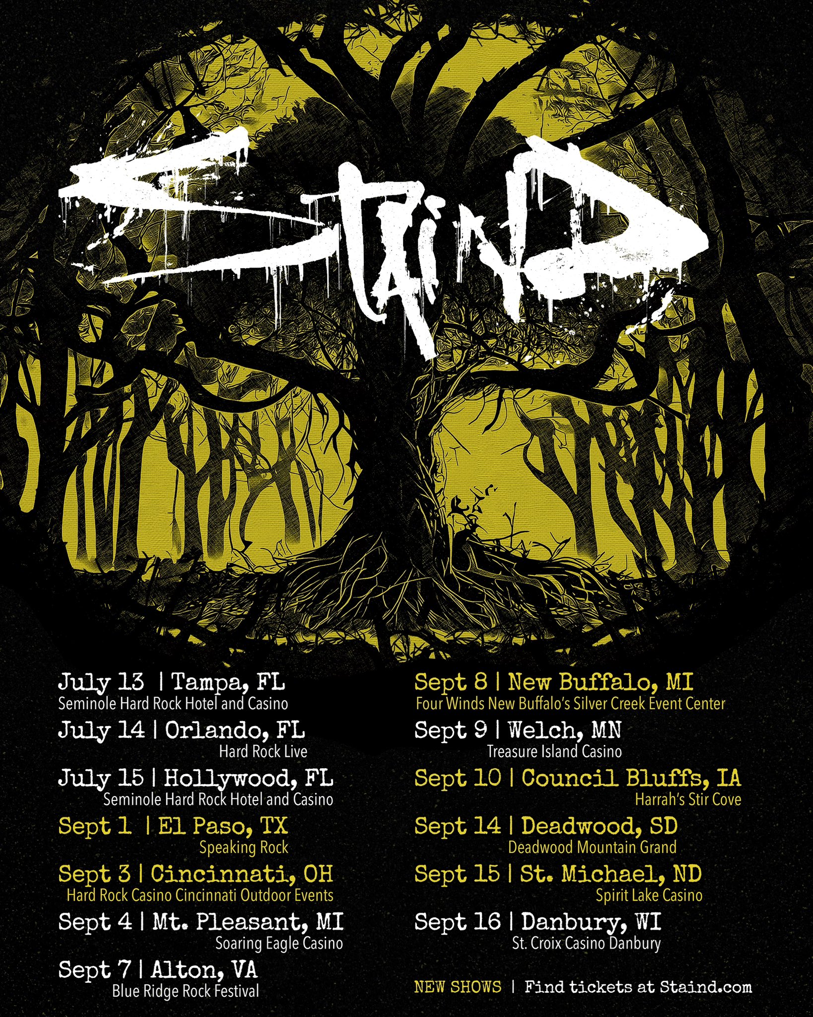 Staind on Twitter "Staind 🤝 Midwest. Six new Staind shows start