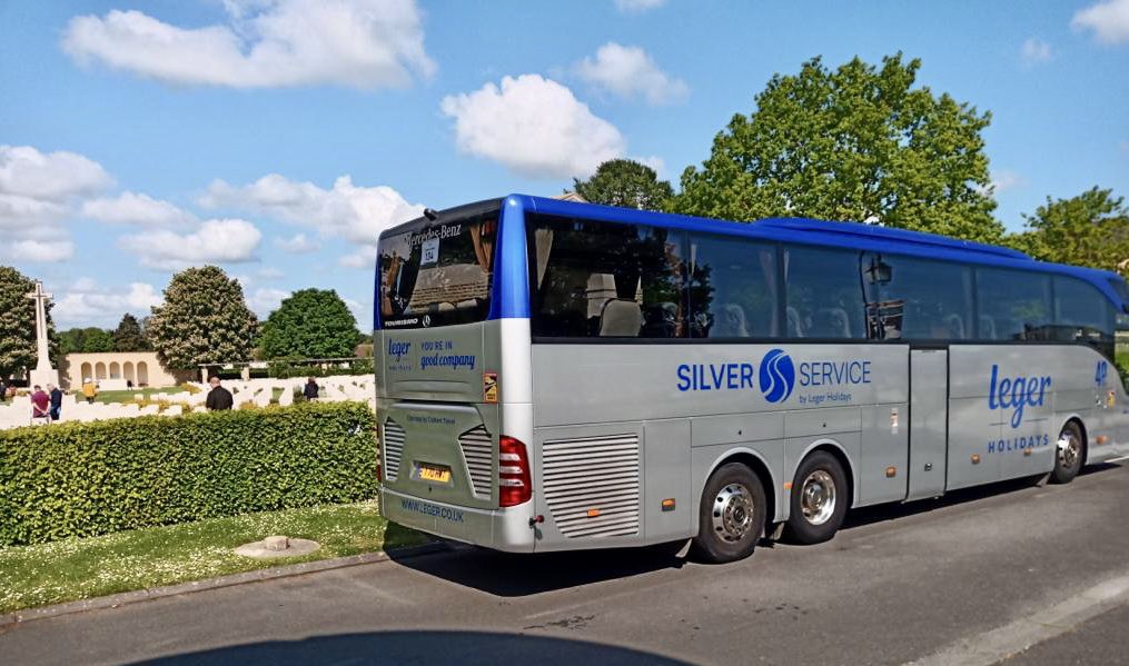 chilterncoach's tweet photo. @LegerHolidays Battlefields tours are always popular and make for a thought provoking trip. At Ranville War Cemetery today. https://t.co/7m8sSrxACw