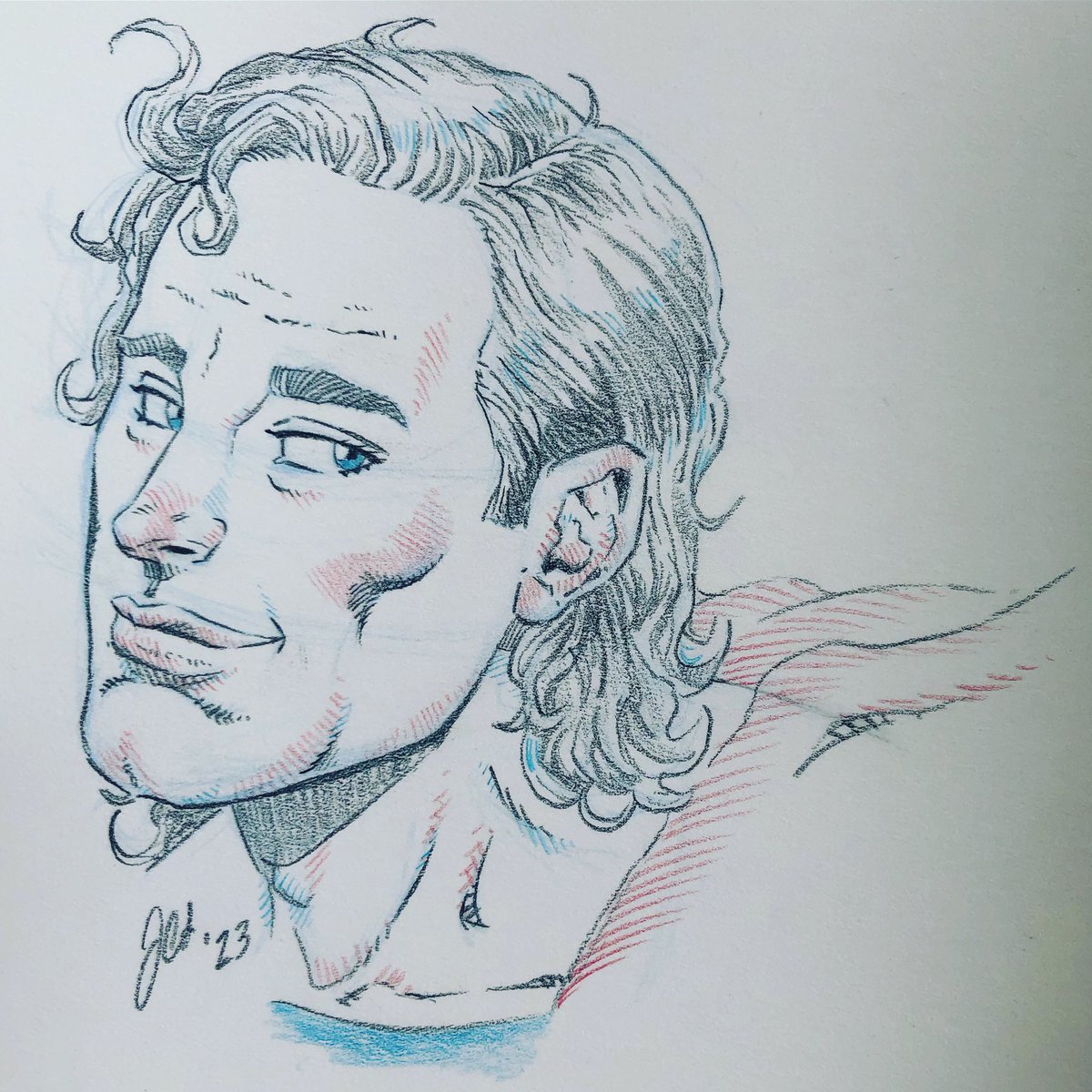 Superman Drawing! @dcofficial #superman #mullet #90ssuperman #clarkkent #drawing #coloredpencil #sketch #myart #illustration #jchristopherschmidt #illustrator #comicartist #comicbooks #comics