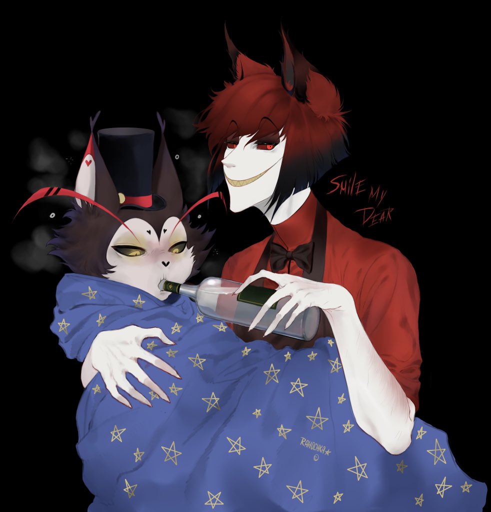 rahochka's tweet photo. ☻   babysitter Alastor 
💓 let's get a lot of likes and I'll post another option on the topic "nanny Alastor"
#Hazbinhotel #HazbinHotelFanart #HazbinHotelHusk #HazbinHotelAlastor #radiohusk #Charlastor #fanart https://t.co/RDQRjG0f22