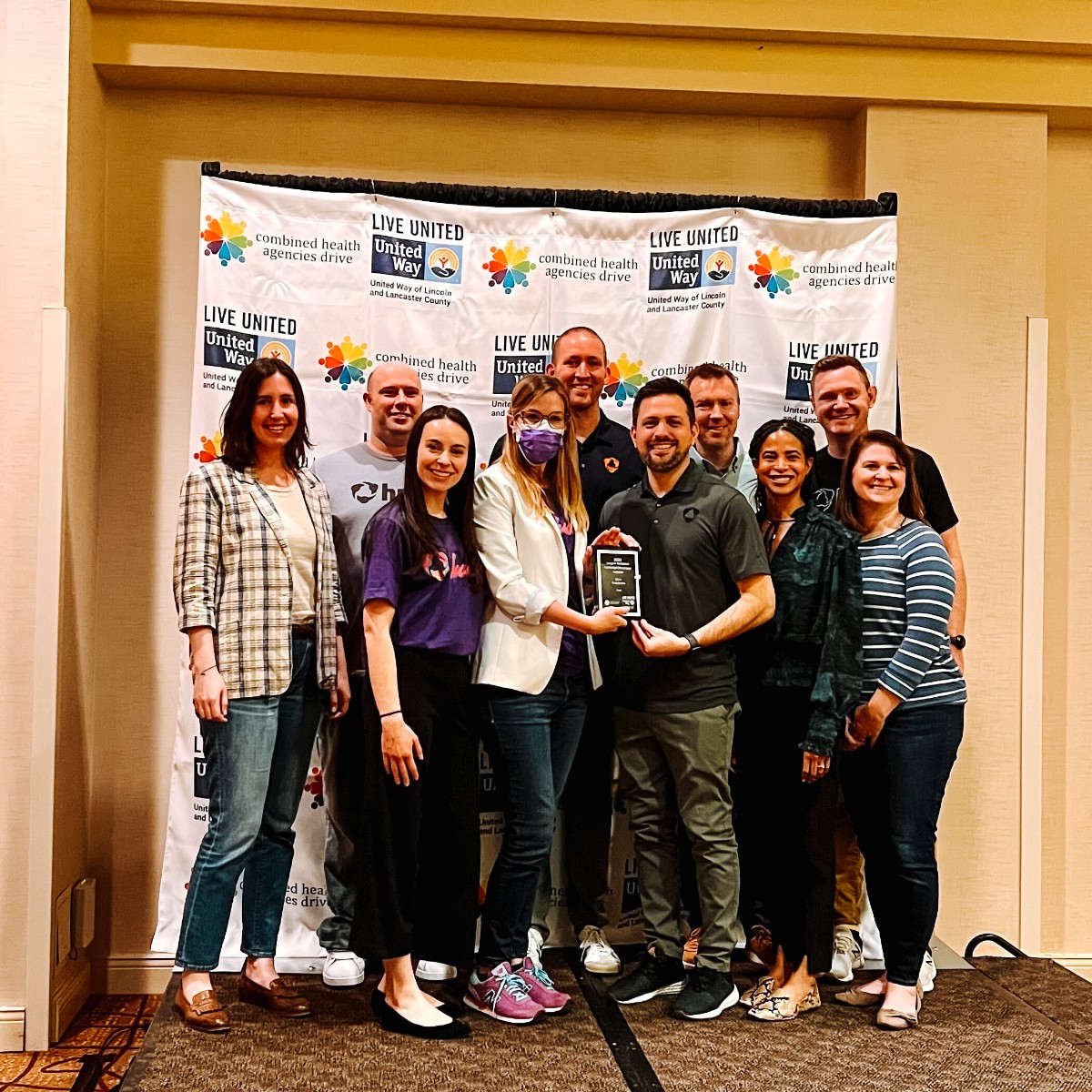 We had outstanding support from Hudl employees world wide during our recent United Way campaign—we wish they all could’ve been there to accept our award for the largest workplace campaign percentage increase. But this crew represented us well at <a href="/UnitedWayOfLinc/">United Way of Lincoln and Lancaster County</a>'s annual meeting!