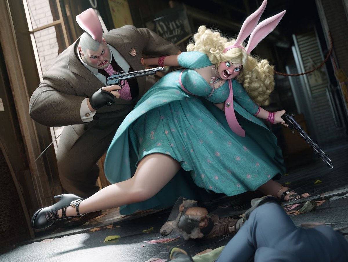 bubblepunkhq's tweet photo. Bunny Mayhem! The heroine you never knew you needed. Fighting the bad guys, hopping from fight to stage!
#bunnygirl #comic #bubblepunk #oc #graphicnovel #aiart #mj https://t.co/tAzaNcpLzk
