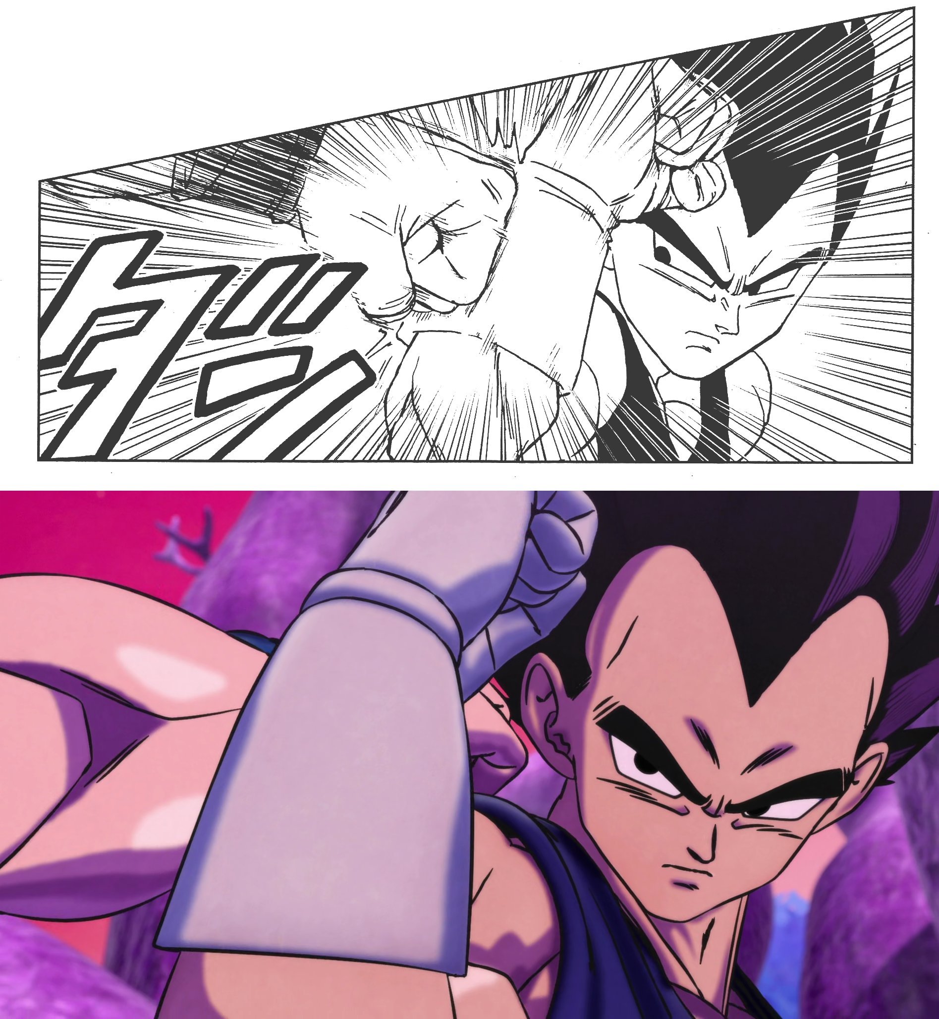 Kami Sama Explorer 👹👒 on X: Capítulo 93 de Dragon Ball Super Mangá vs  Filme Super Hero.  / X