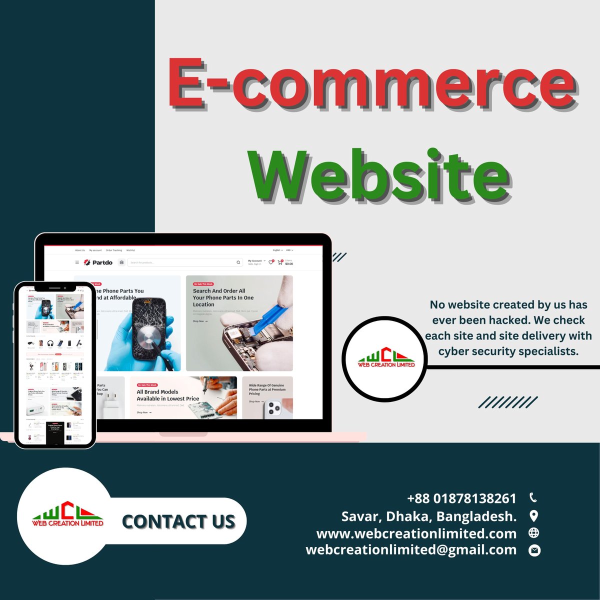Looking for an E-commerce website?
Is Web Creation Limited on your side?
website keeping in mind your needs.

➯ Contact any website
🎯 Phone/WhatsApp: 01878138261
🎯 Website: webcreationlimited.com
🎯 Gmail:webcreationlimited@gmail.com
 <a href="/WordPress/">WordPress</a> #Website #webdesigner