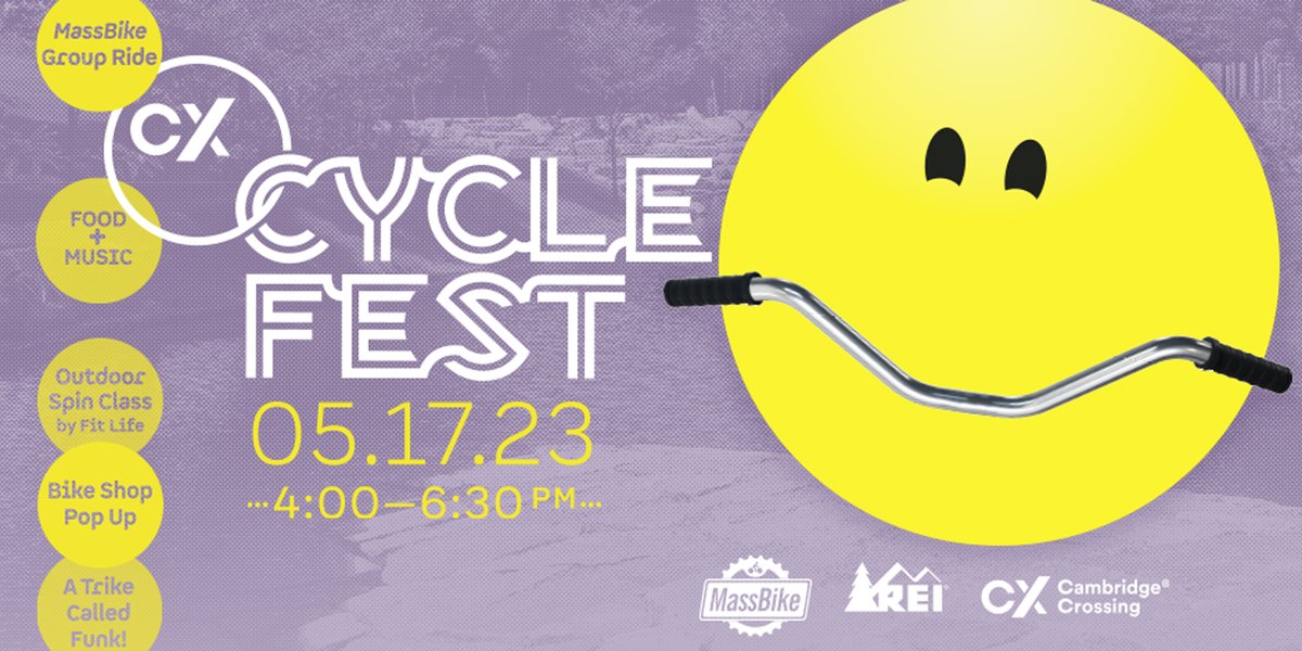 CXCambridge's tweet photo. TOMORROW! Celebrate #BikeToWorkWeek at #CXCycleFest including a cycling expo, @REI's Mobile Bike Shop, @MassBike Group Ride, Stationary Bike Spin class with @fitlifema, food trucks, giveaways, and more!
Register today: https://t.co/SUvC9PJJH6 🚲 https://t.co/cJbmsQJSaT