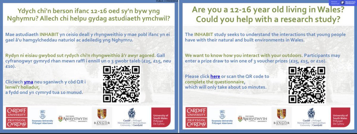 Happy #WalkToSchoolWeek! This week we’ve partnered with @CyclingUK_Wales to share our active travel questionnaire.  If you’re
a young person or parent living in wales, take part by clicking the link below!

Parents: 
cardiff.onlinesurveys.ac.uk/inhabit-parent…

Young people: 
cardiff.onlinesurveys.ac.uk/holiadur-pobl-…