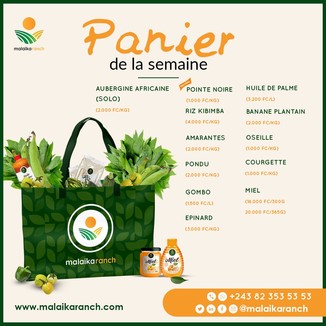 MalaikaRanch's tweet photo. 👨🏿‍🌾 Bonne nouvelle ! Un nouveau produit est disponible dans vos paniers cette semaine ! 
Il s’agit de la blette, communément appelé « pointe noire ». 
Extra-frais, bio et bon ! 👩🏿‍🌾
Réhaussez vos plats cette semaine avec les produits @malaikaranch ! 
📞 : + 243 82 353 53 53 https://t.co/pXZWnflwKo