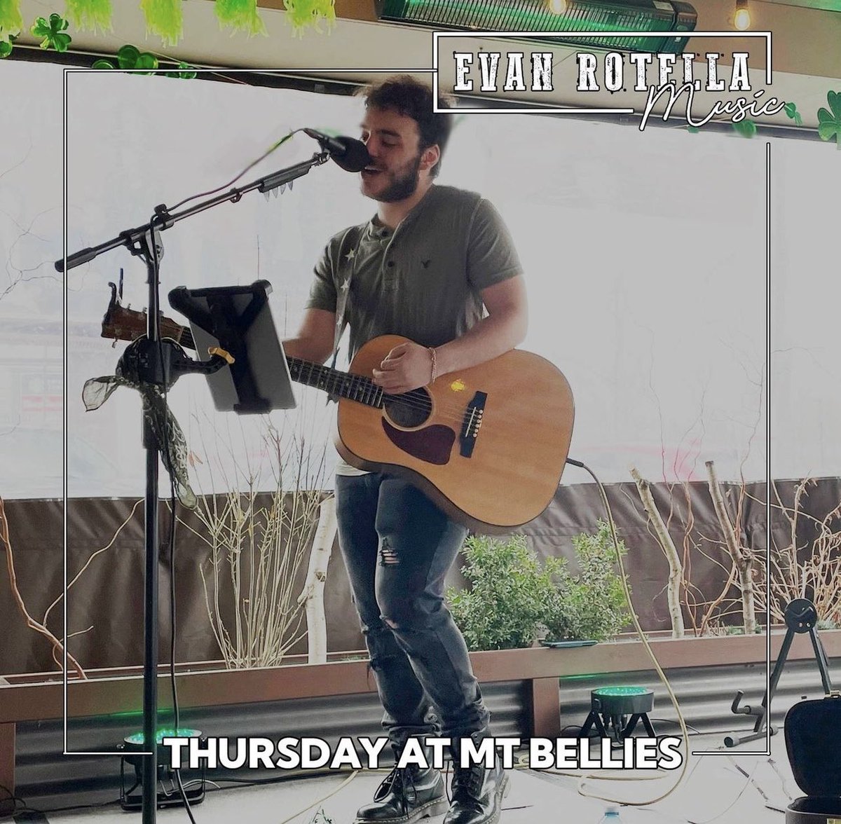 LODCanada's tweet photo. .@EvanRotella is heading back to MT Bellies this Thursday from 7-10pm! Evan had a great time on St. Patrick's Day at MT Bellies and is looking forward to being on the patio this Thursday night.
Stop by for a drink &amp; some great tunes! 871 Niagara Street in Welland.
#thursdayrocks https://t.co/pUar6QrRwN