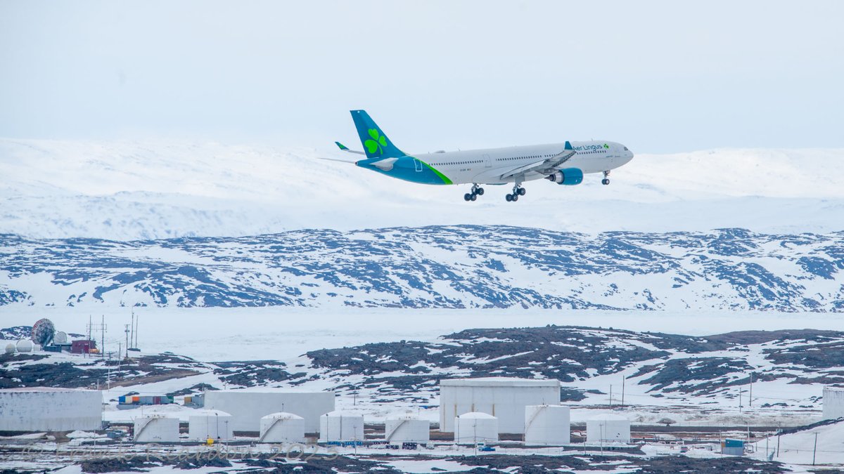 FrankReardon1's tweet photo. Emergency landing in #Iqaluit #Nunavut of #airlingus #A330 #EIEIN on MAY.16.2023 on it's way to #SFO #YFBSpotters #YFB #EIN961 https://t.co/67R87PnKmp