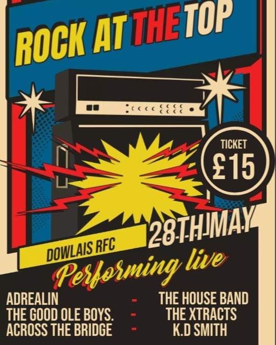 Just under two weeks to go until the return of Rock At The Top, Tickets have been going fast this past week. You can purchase your tickets in the club, it will be open tomorrow at 18:30 CASH ONLY