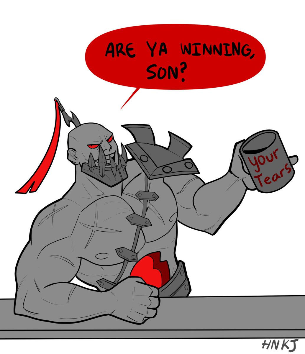 DeathsOverrated's tweet photo. 💀- Sion, after he crushed your military defenses and the Noxian army is about to burn your villages down. Art by HiNoonKhadaJhin on tumblr https://t.co/QpTjQakwuG