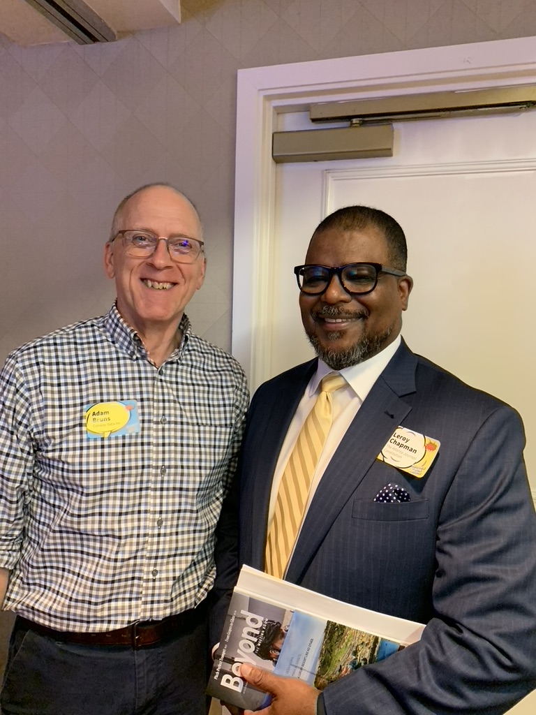 SiteSelection's tweet photo. At @ASBPE's conference in Atlanta, Managing Editor @GAdamBruns &amp; @alexisselmoree heard remarks by @AJCLeroyChapman, the new editor in chief at the @ajc. "The most beautiful thing we can do in the community is tell the truth." Learn more about him here: https://t.co/PtplWQvWBv https://t.co/8ZscIHURmU