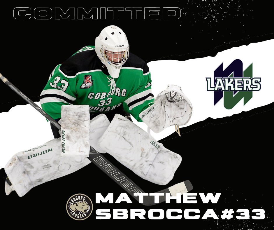 Cobourg Cougars (@cougarshockey) on Twitter photo 🚨COMMITMENT ALERT🚨
Cougars goalie <a href="/Brocsy33/">Matthew Sbrocca</a> has committed to USports <a href="/nulakers/">Nipissing Lakers</a> for the 2023-24 Season. Matt we wish you the best of luck next season and thank you for your time with the Cougars!
#DotheROAR
📸 OJHL images 🚨COMMITMENT ALERT🚨
Cougars goalie <a href="/Brocsy33/">Matthew Sbrocca</a> has committed to USports <a href="/nulakers/">Nipissing Lakers</a> for the 2023-24 Season. Matt we wish you the best of luck next season and thank you for your time with the Cougars!
#DotheROAR
📸 OJHL images