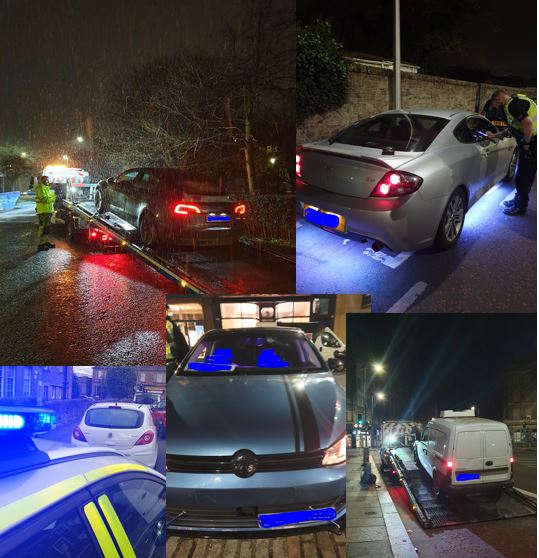 PSOSSEEdinburgh's tweet photo. #HowdenhallT2 have been busy keeping your roads safe over the last few weeks. Detected offences have included 

❌ Driving without insurance 
❌ Vehicle lighting requirements 
❌ Driving with a damaged windscreen 
❌ Disqualified driving 

#OpSlowTime 🚔 https://t.co/TjBmtcac9n