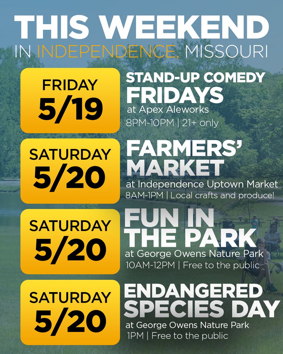 Here are a few things happening this weekend in Independence, Missouri! 😎