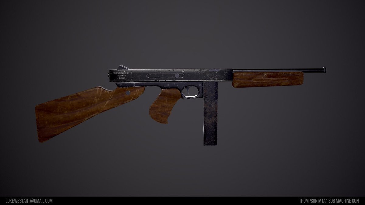 lukewestart's tweet image. I made a 3D model of a Thompson sub machine gun artstation.com/artwork/8br91E
#3dmodeling #gameart #gamedev #M1A1