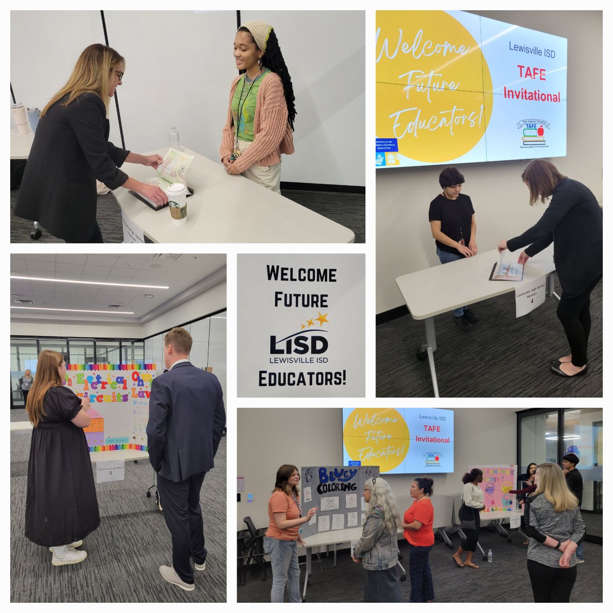 lisdcte's tweet photo. Today, Ss across the district gathered to compete in the @LewisvilleISD TAFE Invitational - bulletin board &amp; children's book. Thank you to @loridrapp, @celisehart, @PetruninKristin, &amp; @LISD_HR for a wonderful event! The Ss did an amazing job! Congratulations to all! https://t.co/tANiXixiII