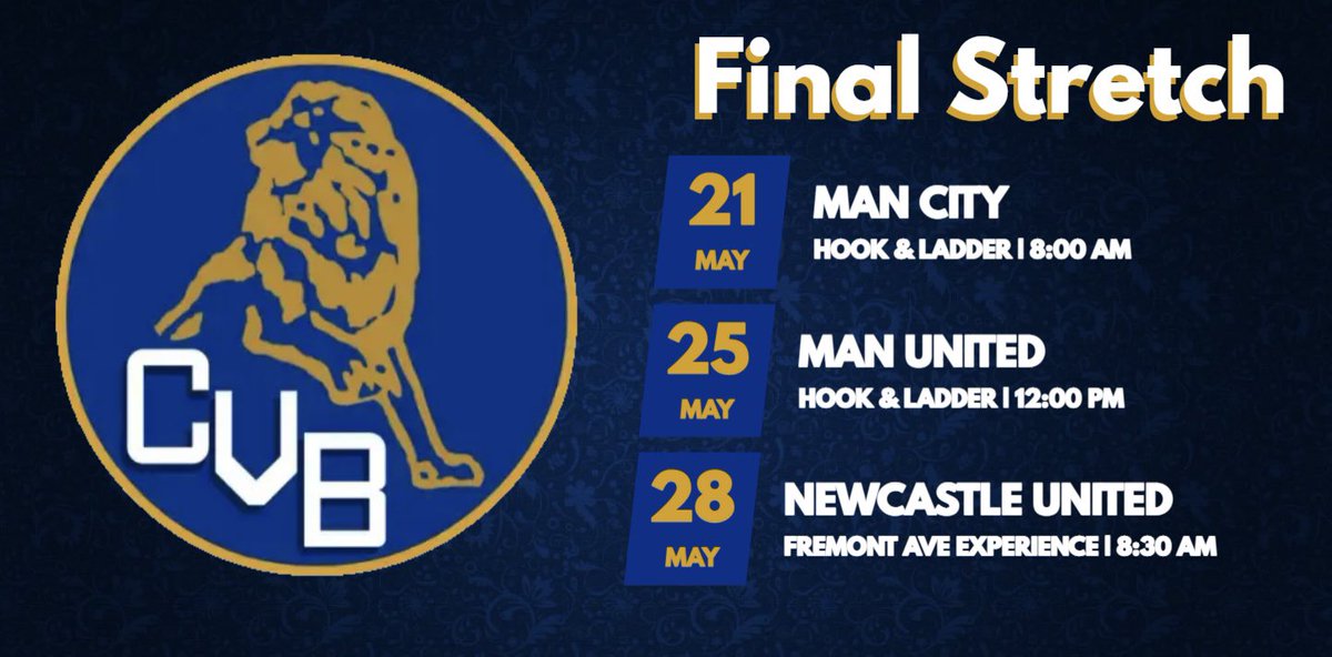 The end is not near, it’s here! Our next 2 matches are <a href="/TheHookClovis/">Hook Clovis</a> while the final match of the season will be at the Duong residence. More info coming soon #CVB #CFC #COYB