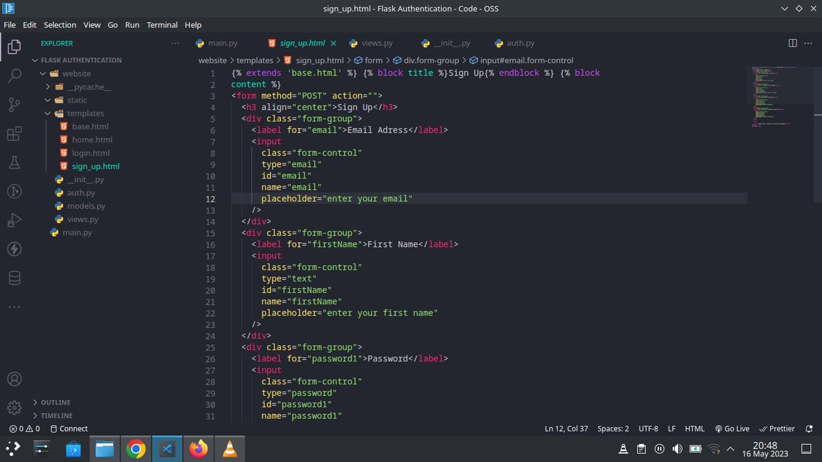 xxxineer's tweet image. Day 14 of 100 in progress
Working on a backend authentication project with flask.
While working on this project I realized that I need to learn a little css for styling because wow the front-end looks horrible 😅
#100DaysOfCode #100DaysOfCodepython