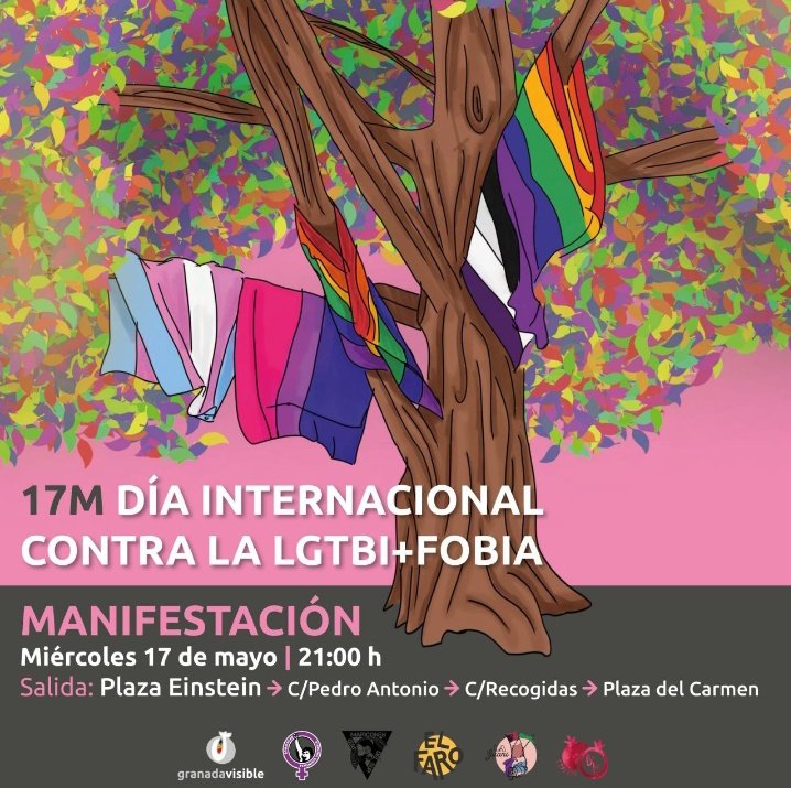 Mañana llenaremos las calles de Granada en contra de la LGTBI+FOBIA 🔥

Saldremos desde Plaza de Einstein a las 21:00 h, vente a manifestarte com nosotres !!! 💜

🏳️‍🌈🏳️‍🌈🏳️‍🌈🏳️‍🌈