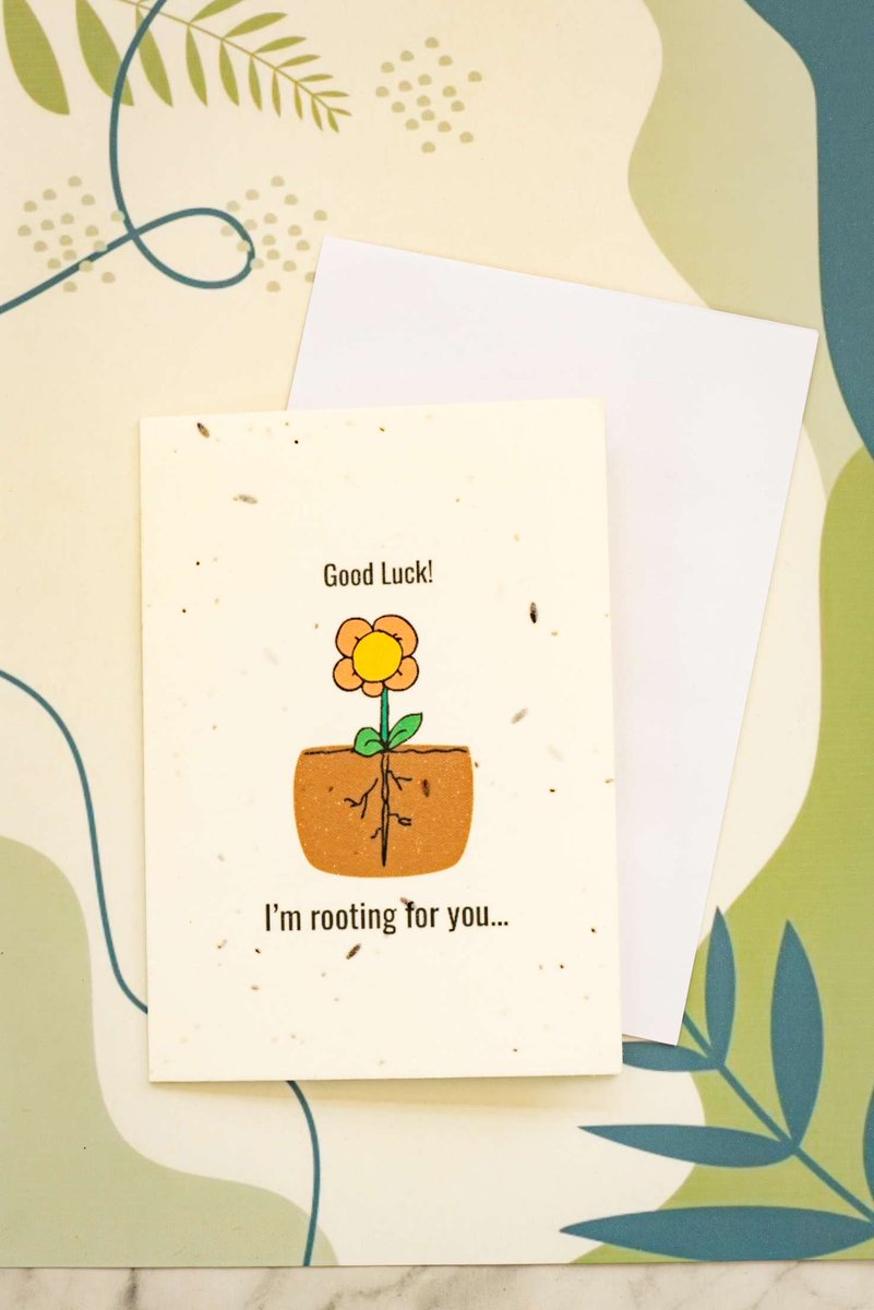 🍀🌸 Wishing you the best of luck in your exams! Our good luck exam cards are not just words of encouragement, but they also grow into beautiful wildflowers when planted. 🌱🌼 #GoodLuckExams #EcoFriendlyCards #GrowAndSucceed #SustainableSupport