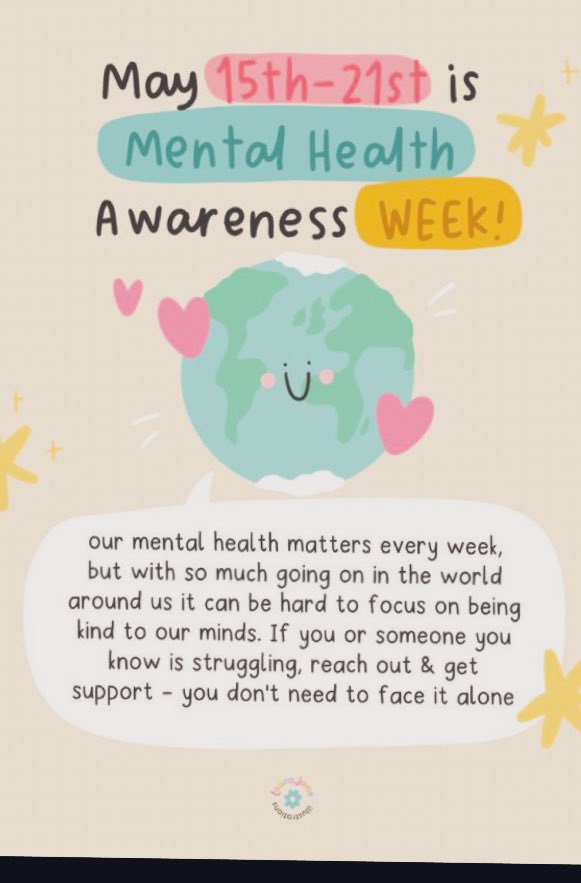MBaxterPE's tweet photo. It’s mental health awareness week 🤍 

We live in such a busy world and it’s important you find time for yourself and to do things that make you happy 😆 

For anyone struggling it’s not always easy to reach out but it helps 💛 you are never alone!

#MentalHealthAwarenessWeek https://t.co/s2HBfGXeMG