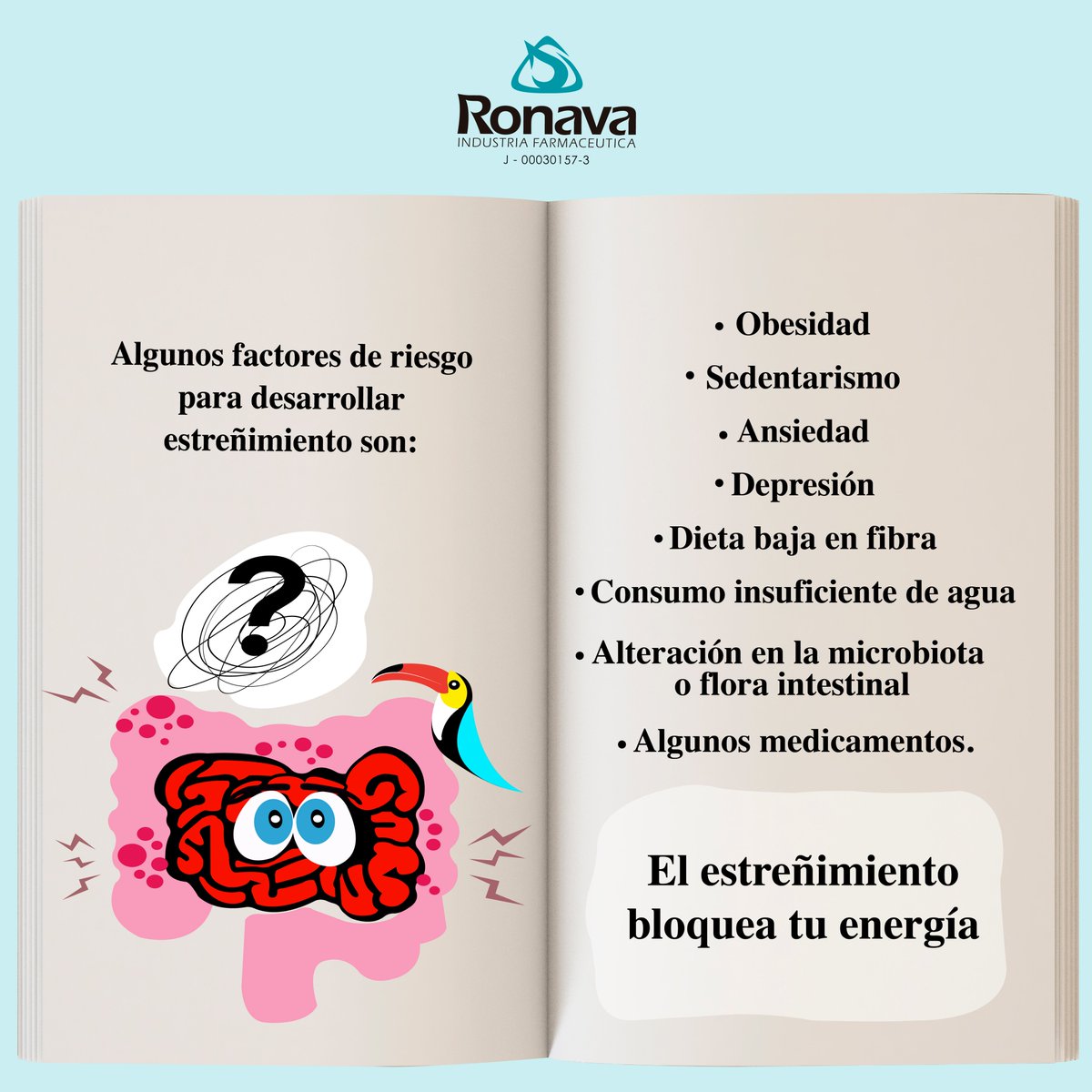 ronavalab's tweet photo. ¿Sabes lo que es el estreñimiento?
Es un problema digestivo frecuente que perturba severamente la calidad de vida del paciente. Puede presentarse en cualquier etapa de la vida y manifestarse de manera puntual o crónica.
¡Rumbo a nuestro 70 aniversario!
#16May #Ronava #Milax https://t.co/MTu7FRNdVN
