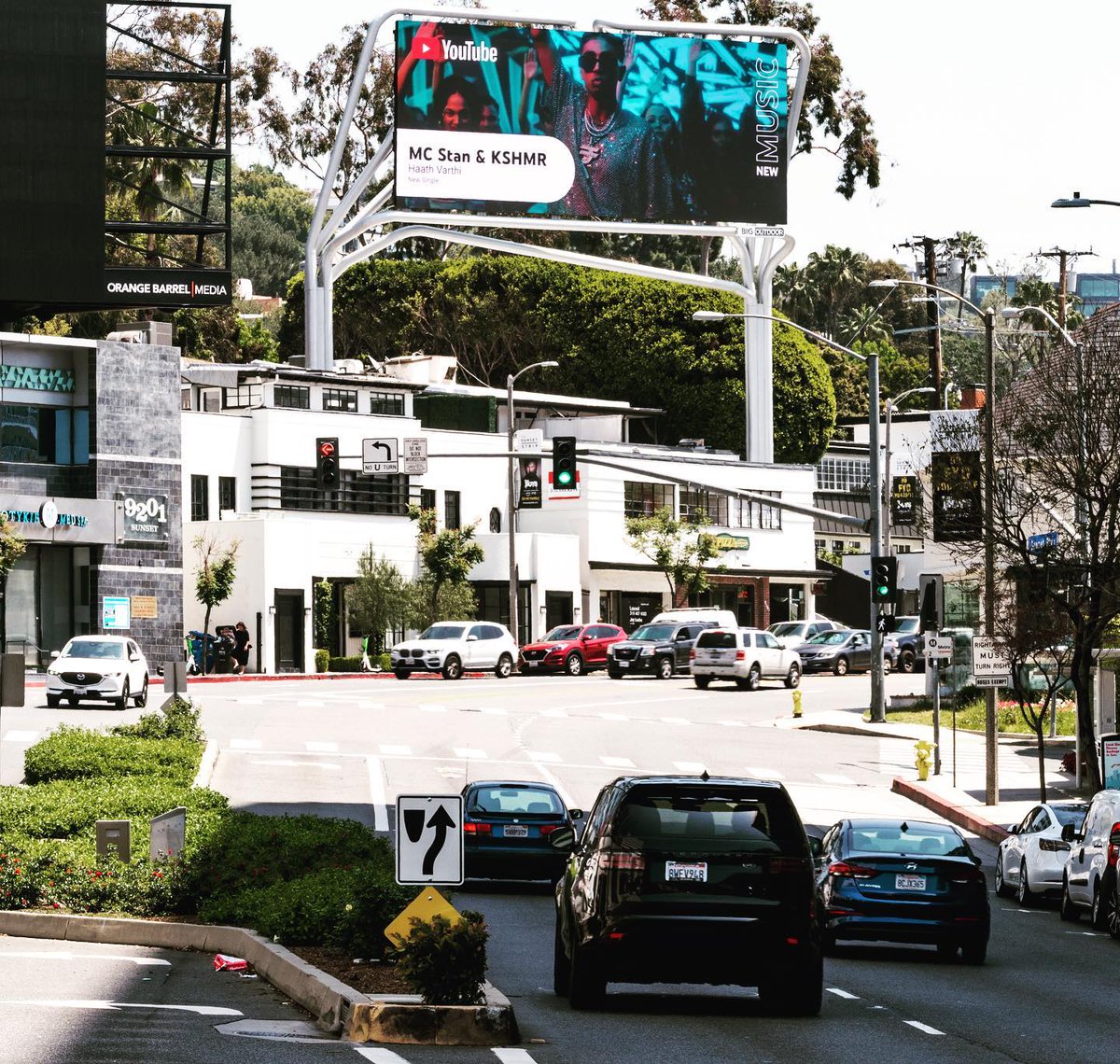 KSHMRmusic's tweet photo. WOW.. Haath Varthi on billboards in NYC Times Square, LA Sunset Blvd and Nashville too. This is a first for me, still doesn’t seem real… almost 10M plays on YT in just 4 days!! 

Thank you for all of the support much love to @YouTubeMusic @MCStanOfficial and Phenom https://t.co/Zl4S2vj3PB