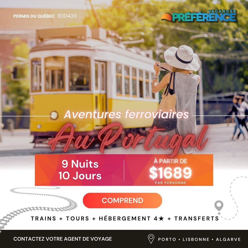 VacancesPref's tweet photo. Notre merveilleux forfait au Portugal, contactez votre agent de voyage et renseignez-vous sur ce voyage magnifique.🇵🇹
-
Our wonderful package in Portugal, contact your travel agent and ask about his this breathtaking trip.
#portugalhome #algarve #portuga… https://t.co/m7xjZZ7iM8 https://t.co/junH95Yp70