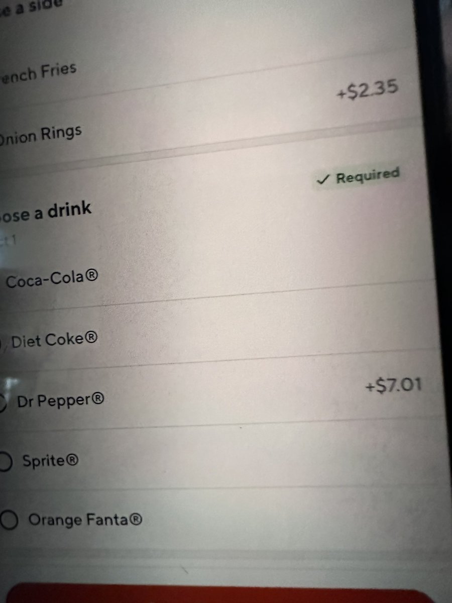 gibhut's tweet photo. Yo @BurgerKing and @DoorDash  what’s with the premium Dr Pepper. https://t.co/bZtC2EkosH