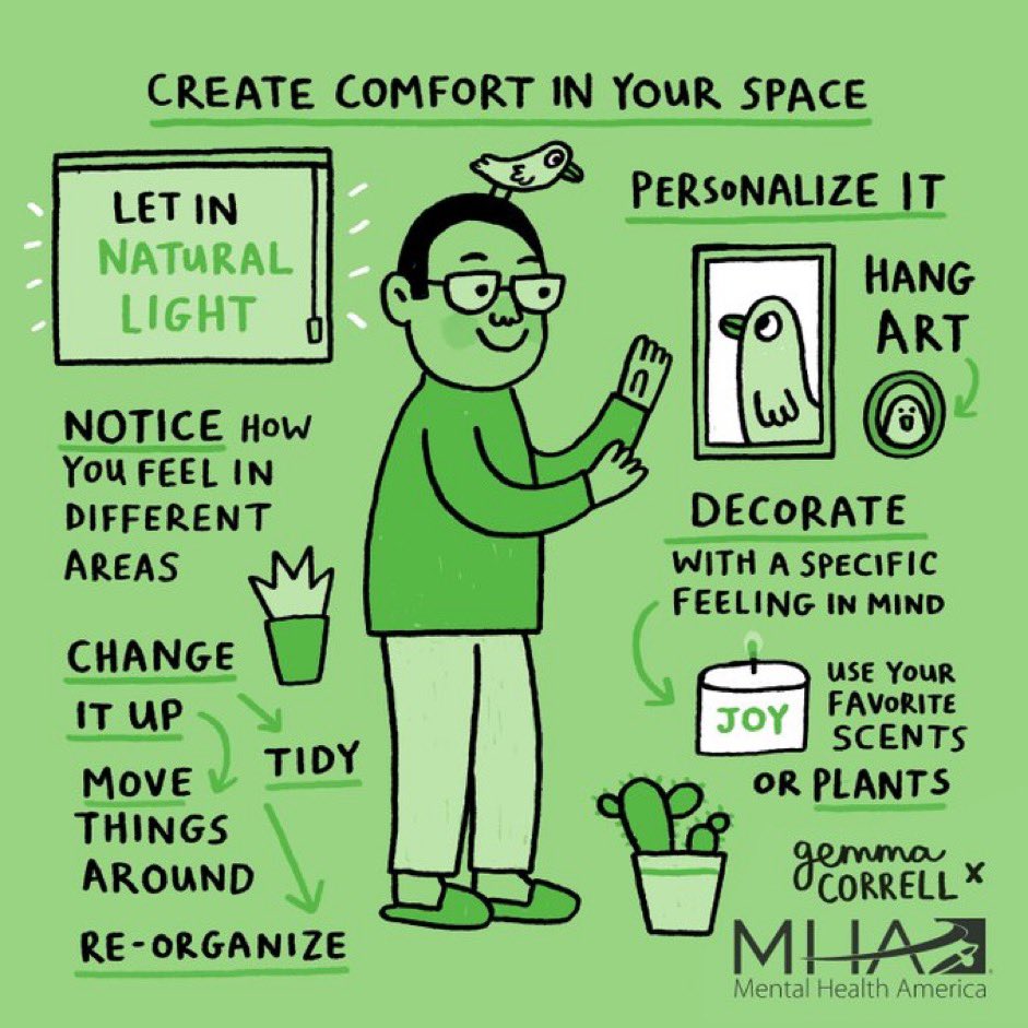 One way to create less strain on your 🧠 is to create environments for yourself where you feel safe and comfortable! #mentalwellness #safespace #mentalhealthawarenessmonth <a href="/OSchoolsPR/">Oceanside School District #OSD_NY</a> <a href="/drklamparello/">Kristin D Lamparello</a>
