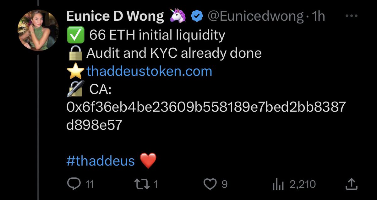 zachxbt's tweet photo. Influencer @Eunicedwong with 126k followers fails to do any basic due diligence and promotes a honey pot scam undisclosed. https://t.co/MlcDeYHgWy